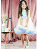 Multi-color Satin Tulle Flower Girl Dress Multi-color Satin Tulle Flower Girl Dress